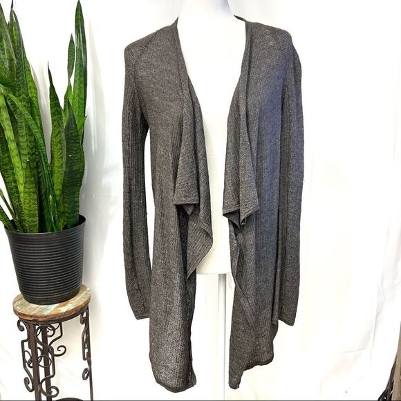 HELMUT LANG Medium Alpaca Silk Blend Gray Taupe Open Cardigan - Picture 12 of 12
